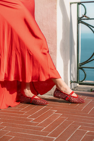 Ballerine En Daim Avec Strass Cloe