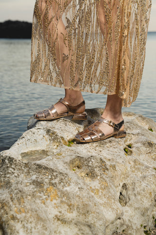 Sandales en cuir effet crack Beatrice